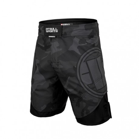 Pitbull_West_Coast_pánské_grappling_shorts_All_Black_Camo_s_nápletem_černé