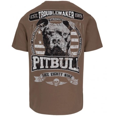 Pitbull West Coast pánské triko Troublemaker hnědé