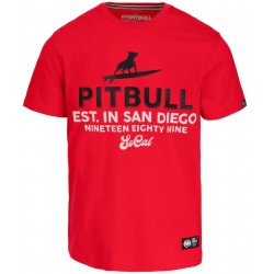 Pitbull_West_Coast_pánské_triko_Surfing_Dog_červené
