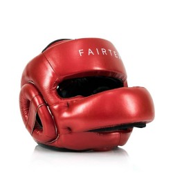 Boxerská přilba Fairtex HG17 Pro Sparring Metalic červená