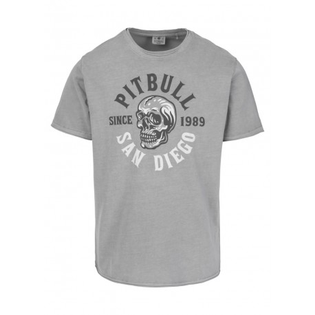 Pitbull_West_Coast_pánské_triko_Skull_Logo_šedé