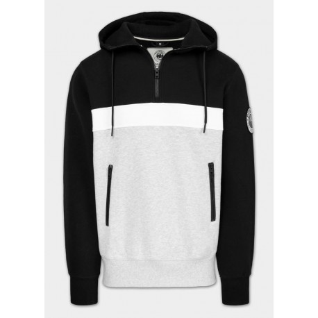 Pánská mikina s kapucí Pitbull West Coast Gibson černo/šedý melír