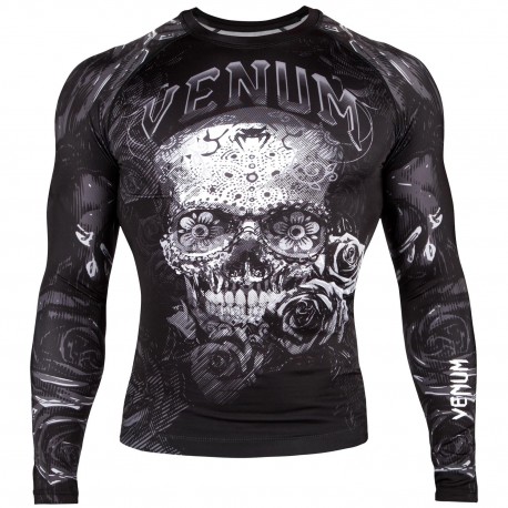Rashguard_Venum_Santa_Muerte_3.0_dlouhý_rukáv_černá,_bílá