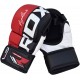 Rukavice MMA RDX Grappling T6 červená M