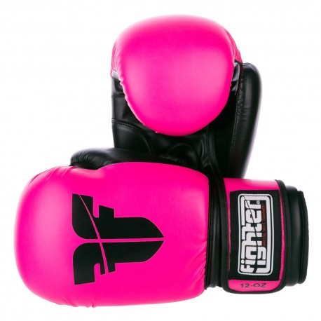 Rukavice Fighter Basic neon růžová 6oz